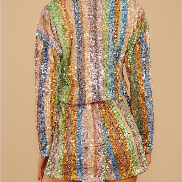 Endless Rose Multicolour Sequin Romper Dress - Picture 3 of 5